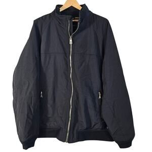 Lands End Squall Jacket Men's XXL Black Fleece Lined Outdoors Nautical Utility